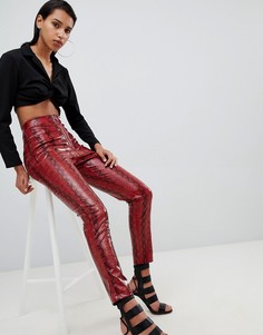 Lasula high waist trouser in red snake print - Мульти