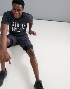 Черная меланжевая футболка Nike Training Berlin Do It AQ1055-010 - Черный