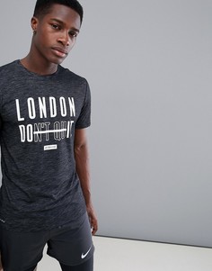 Черная меланжевая футболка Nike Training London Do It AQ1063-010 - Черный
