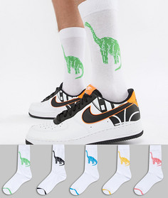 Набор из 5 пар носков с динозаврами ASOS DESIGN - Мульти