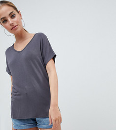 Серая футболка с рукавами летучая мышь ASOS DESIGN Petite - Серый