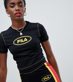 Короткая футболка с контрастной отделкой Fila - Черный
