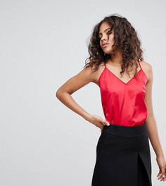 Атласный топ на бретельках Fashion Union Tall - Красный