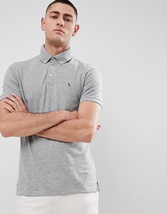 Серая меланжевая футболка-поло с пуговицами Jack Wills Bampton - Серый