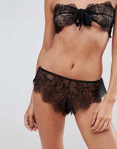 Кружевные трусы с бантиком ASOS DESIGN Eva - Черный