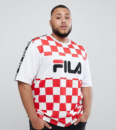 Белая оversize-футболка с фирменной лентой Fila PLUS - Белый