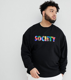 Oversize-свитшот с принтом ASOS DESIGN PLUS - Черный