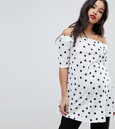 Топ в горошек с открытыми плечами Bluebelle Maternity - Мульти