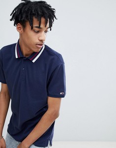 Темно-синяя футболка-поло свободного классического кроя Tommy Jeans - Темно-синий