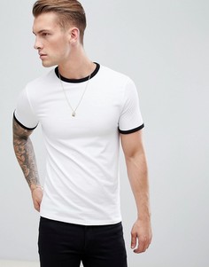Белая обтягивающая футболка River Island - Белый