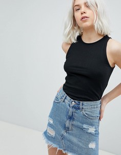 Черный топ в рубчик Pull&amp;Bear - Черный Pull&Bear
