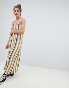 Платье на бретелях в разноцветную полоску Pull&amp;Bear - Мульти Pull&Bear