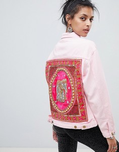Джинсовая куртка с отделкой на спине Elsie &amp; Fred - Розовый
