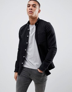Черная узкая джинсовая рубашка ASOS DESIGN - Черный