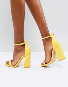 Желтые босоножки на блочном каблуке Public Desire Tess - Желтый