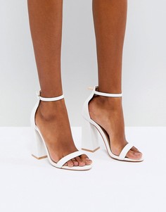 Белые босоножки на блочном каблуке Public Desire Tess - Белый