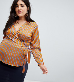 Блузка с запахом Fashion Union Plus - Оранжевый
