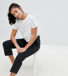Укороченная футболка в горошек ASOS DESIGN Petite - Белый