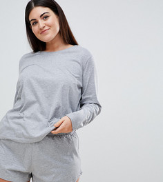 Комбинируемый пижамный лонгслив ASOS DESIGN Curve - Серый