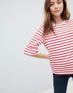 Футболка в полоску с рукавами клеш Soaked In Luxury - Розовый