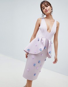 Платье-футляр с отделкой ASOS DESIGN - Фиолетовый