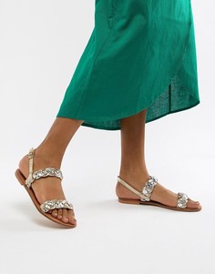 Кожаные плетеные сандалии ASOS DESIGN Frenchie - Мульти