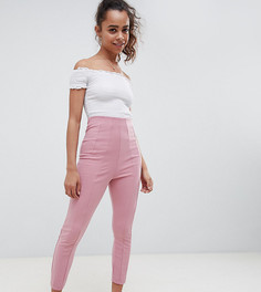 Облегающие брюки с завышенной талией ASOS DESIGN Petite - Розовый