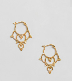 Серебряные позолоченные серьги-кольца ASOS DESIGN - Золотой