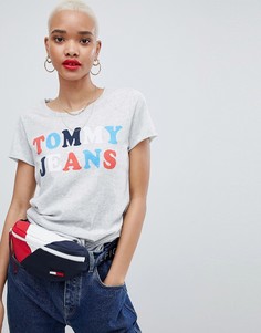 Футболка с разноцветным логотипом Tommy Jeans - Серый