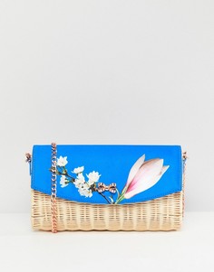 Соломенный клатч с цветочной отделкой Ted Baker - Синий