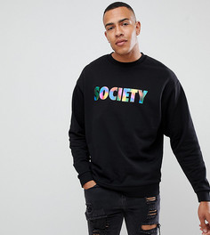 Oversize-свитшот с принтом ASOS DESIGN TALL - Черный