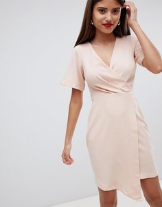Платье миди с запахом Closet London - Розовый