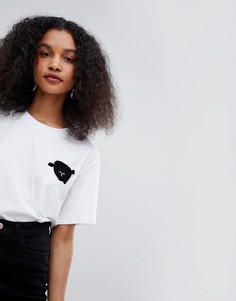 Футболка с логотипом Monki - Белый