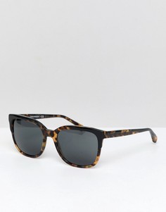 Квадратные солнцезащитные очки в черепаховой оправе Emporio Armani - Коричневый