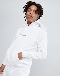 Худи белого цвета с вышивкой Pull&amp;Bear - Белый Pull&Bear