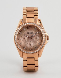 Наручные часы цвета розового золота Fossil ES2811 Riley - Золотой