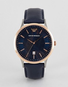 Часы с кожаным ремешком Emporio Armani AR2506 Renato - Темно-синий