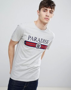 Светло-серая футболка с принтом Paradise New Look - Серый