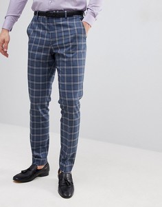 Сине-белые брюки скинни в клетку ASOS DESIGN - Синий