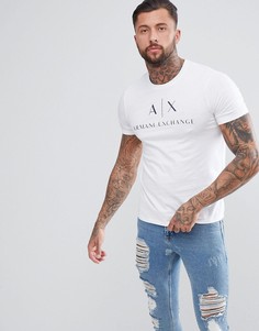 Белая футболка узкого кроя с логотипом Armani Exchange - Белый