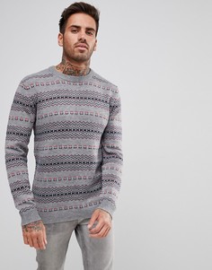 Серый джемпер с узором Pull&amp;Bear - Серый Pull&Bear
