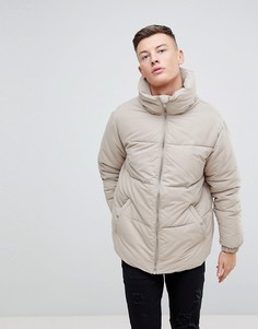 Бежевая дутая куртка Pull&amp;Bear - Бежевый Pull&Bear