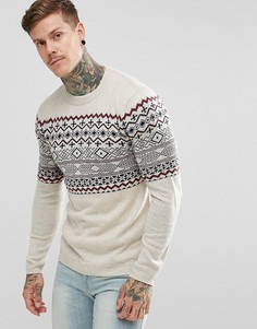 Светло-бежевый джемпер с узором Фэйр-Айл Pull&amp;Bear - Кремовый Pull&Bear