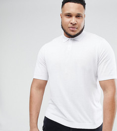 Белое обтягивающее трикотажное поло ASOS PLUS - Белый