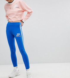 Синие леггинсы с логотипом и контрастной отделкой Nike Archive - Синий