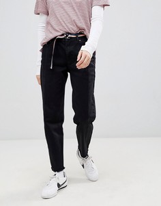 Черные джинсы в винтажном стиле 2 оттенков с необработанными краями Pull&amp;Bear - Мульти Pull&Bear