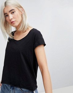 Футболка с глубоким вырезом Pull&amp;Bear - Черный Pull&Bear