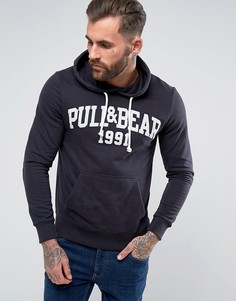 Худи темно-синего цвета Pull&amp;Bear - Синий Pull&Bear