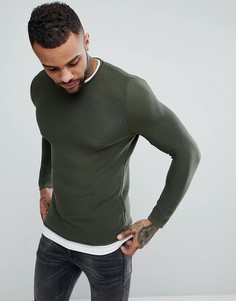 Двухслойный свитшот цвета хаки Pull&amp;Bear - Красный Pull&Bear