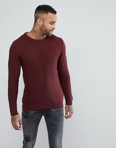 Бордовый джемпер с вафельной текстурой Pull&amp;Bear - Красный Pull&Bear
